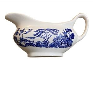 Vintage Old Willow Gravy Boat by English Ironstone Tableware